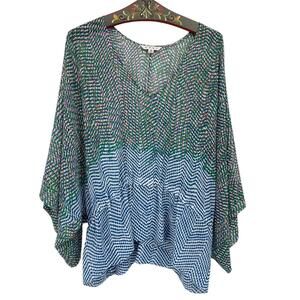 CAbi Arts Tunic Top Style #731 Dolman Sleeves Semi Sheer Cinched Waist Sz Medium